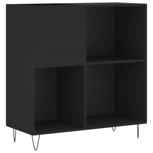 vidaXL Record Cabinet | Black | Engineered wood, Iron | 84.5x38x89 cm