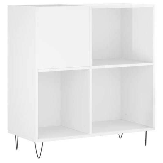 vidaXL Record Cabinet High Gloss White 84.5x38x89 cm Engineered Wood