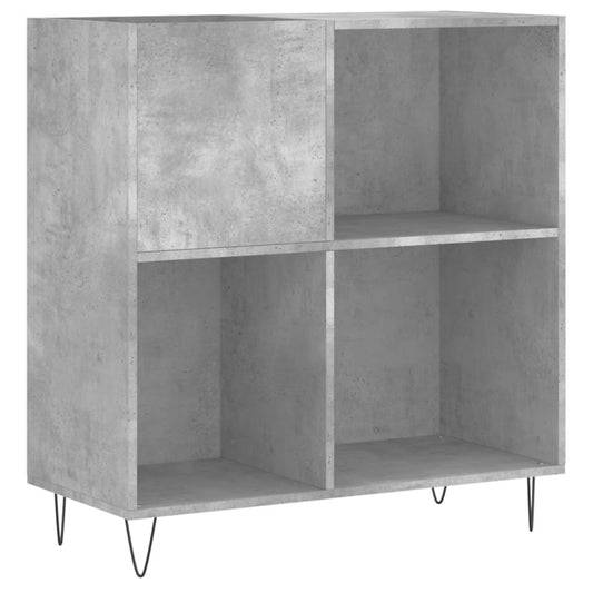 vidaXL Record Cabinet Concrete Grey 84,5x38x89 cm Engineered Wood