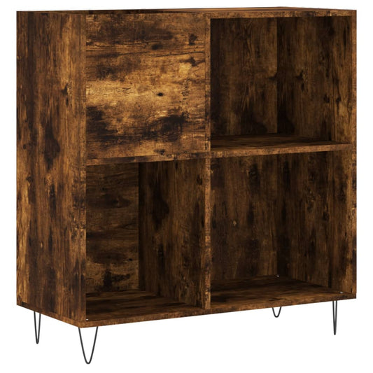 vidaXL Record Cabinet Smoked Oak 84,5x38x89 cm Engineered Wood