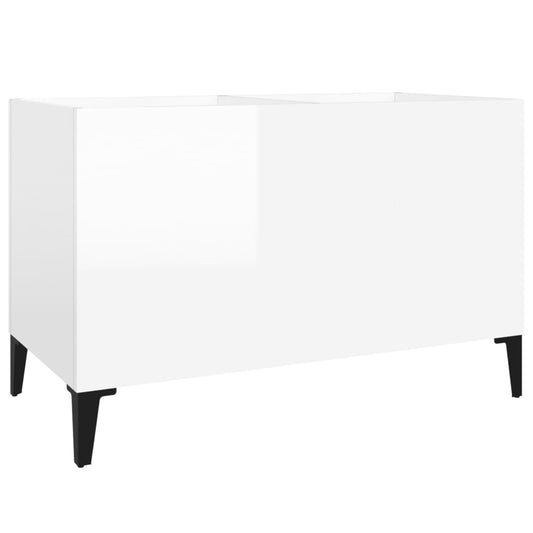 vidaXL Record Cabinet | High-gloss white | Engineered wood, metal | Medium