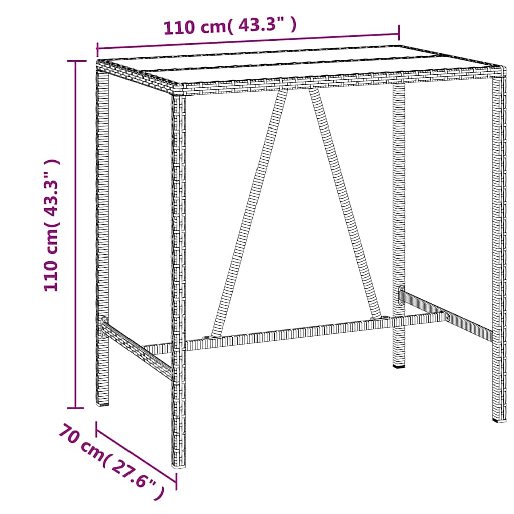 vidaXL Garden Bar Set | Black
