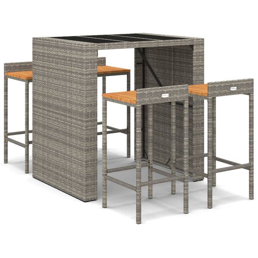vidaXL Garden Bar Set | Grey, Black