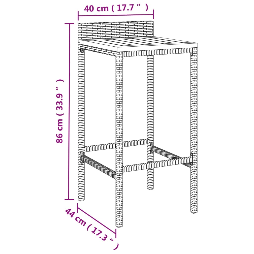 vidaXL Garden Bar Set | Grey
