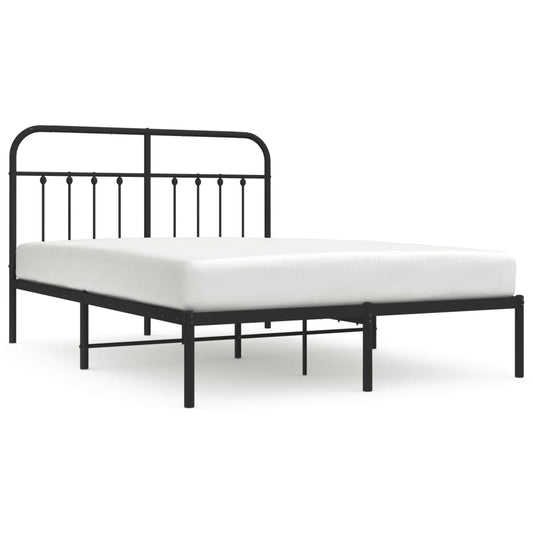 vidaXL Bed Frame | Black | Powder-coated steel | 140x190 cm | Bed Frame