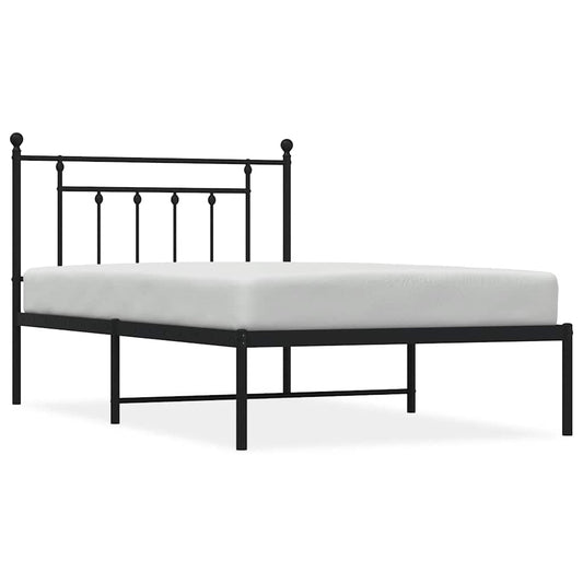 vidaXL Bed Frame | Black | Steel | Single | Bed Frame | Rectangular | Industrial