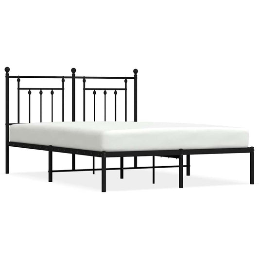 vidaXL Bed Frame | Black | Steel | 140x200 cm | Bed Frame | Rectangular