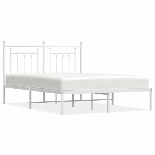 vidaXL Bed Frame | White | Powder-Coated Steel | Double | Bed Frame