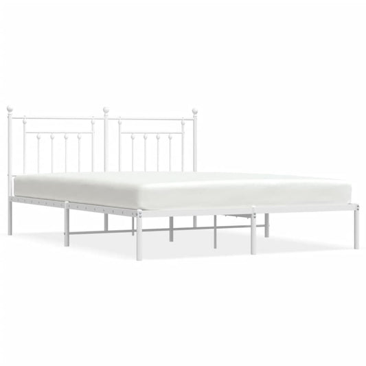 vidaXL Bed Frame | White | Powder-coated steel | 160x200 cm | Bed Frame