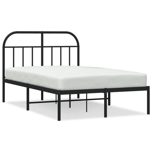 vidaXL Bed Frame | Black | Steel | Small Double | Bed Frame | Rectangular