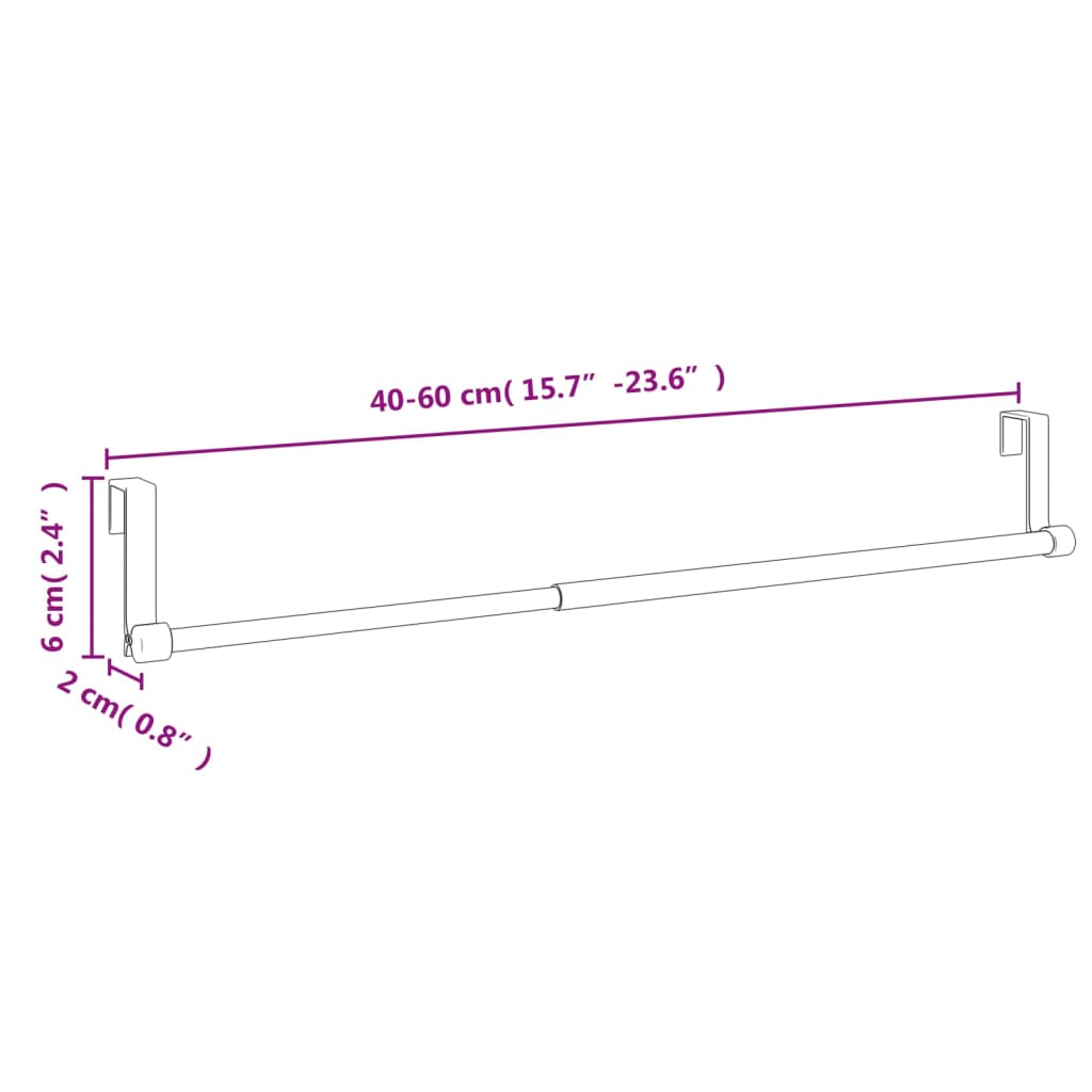 vidaXL Curtain Rails 2 pcs White and Silver 40-60 cm Aluminium