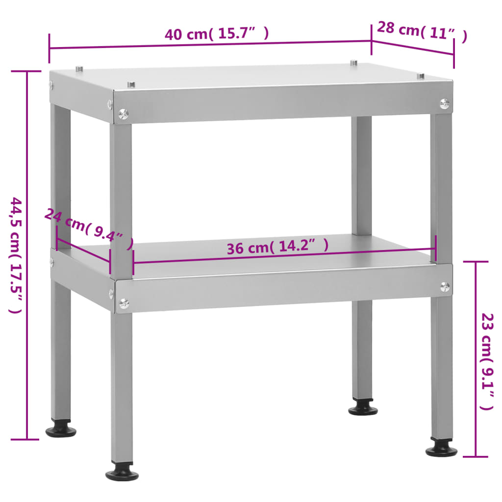 vidaXL Table for Oven Smoker 40x28x44,5 cm Galvanised Steel