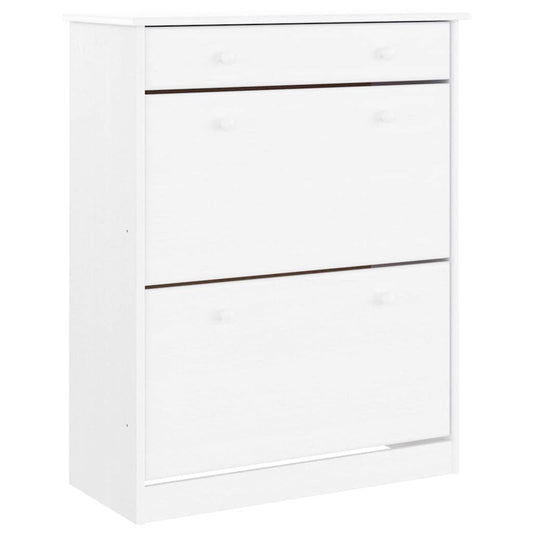 vidaXL Shoe Cabinet "ALTA" White 77x35x96 cm Solid Wood Pine