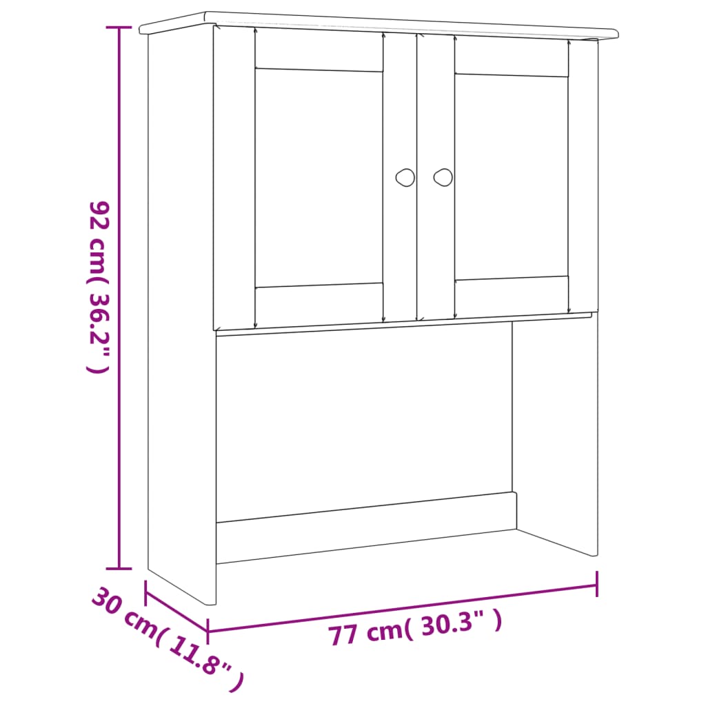vidaXL Dresser Top "ALTA" 77x30x92 cm Solid Wood Pine