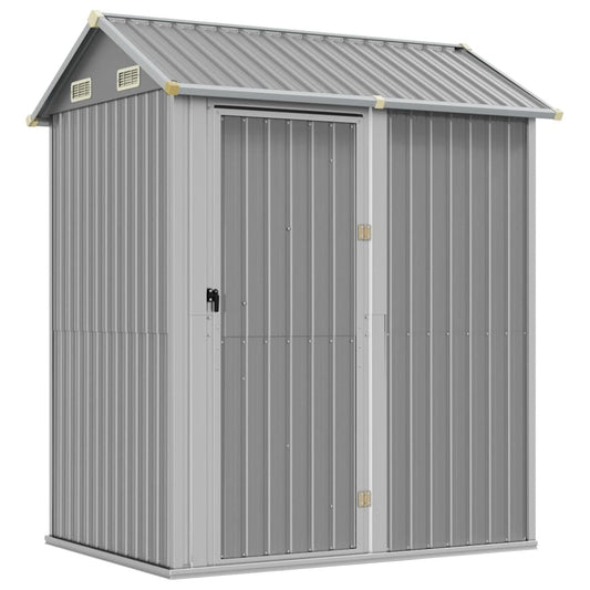 vidaXL Garden Shed Light Grey 192x152,5x237 cm Galvanised Steel