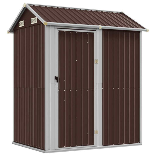 vidaXL Garden Shed Brown 192x152,5x237 cm Galvanised Steel