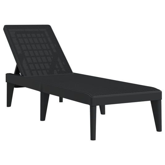 vidaXL Sun Lounger | Anthracite | Polypropylene | 186x60x29 cm