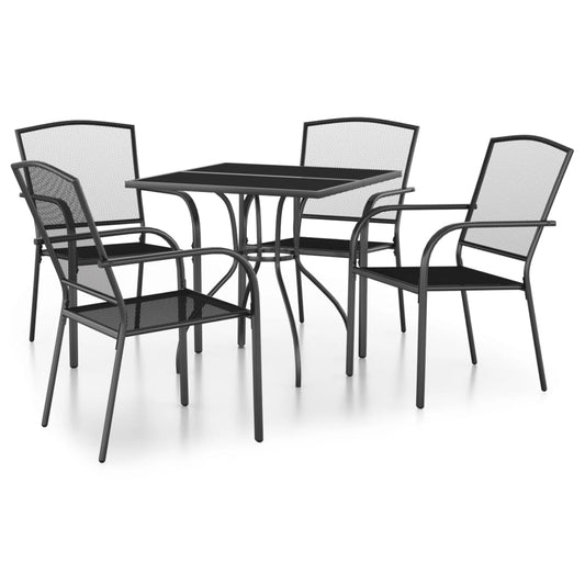 vidaXL Garden Dining Set | Anthracite | Steel (e-coated and powder-coated)