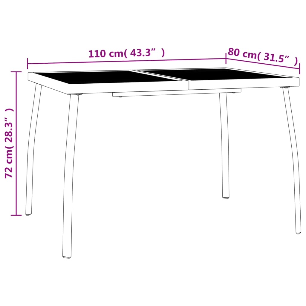 vidaXL Garden Dining Set | Anthracite | Steel (e-coated and powder-coated)
