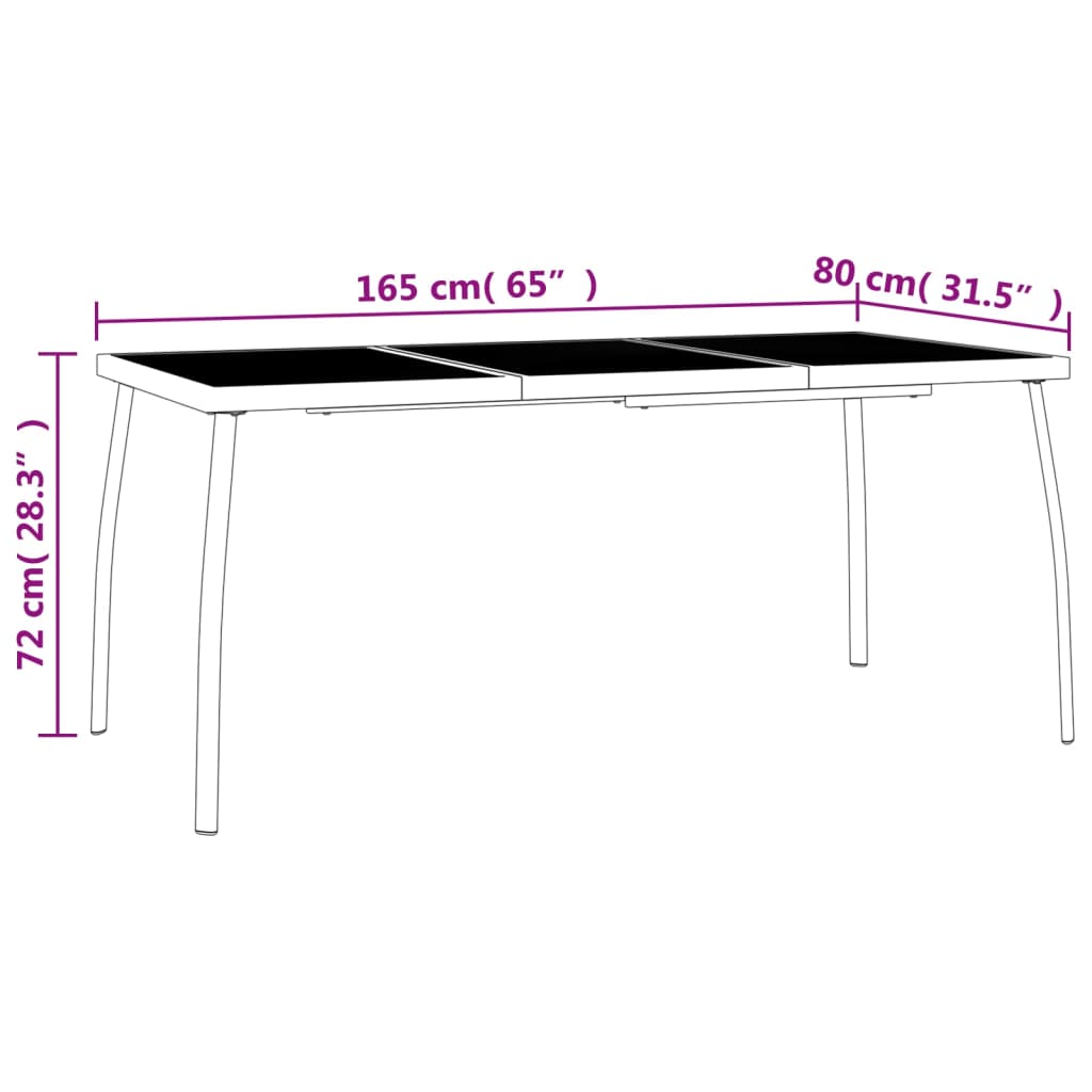 vidaXL Garden Dining Set | Anthracite | Steel | Medium | Stackable