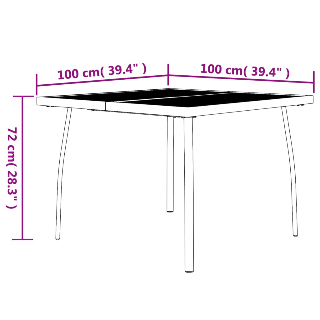 vidaXL 5 Piece Garden Dining Set Anthracite Steel