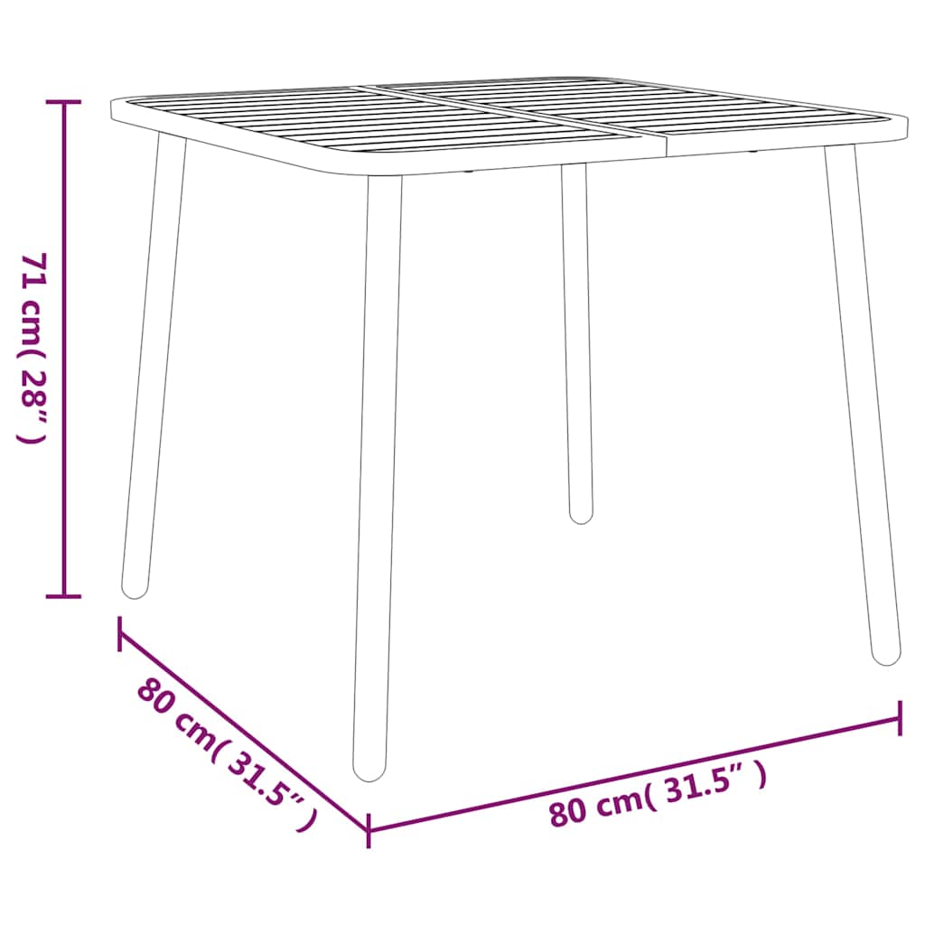 vidaXL 5 Piece Garden Dining Set Anthracite Steel