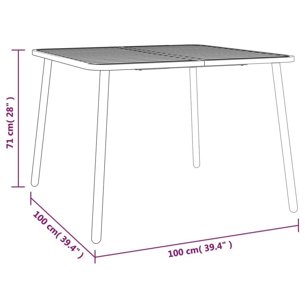 vidaXL 5 Piece Garden Dining Set Anthracite Steel