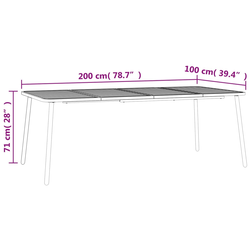 vidaXL 9 Piece Garden Dining Set Anthracite Steel