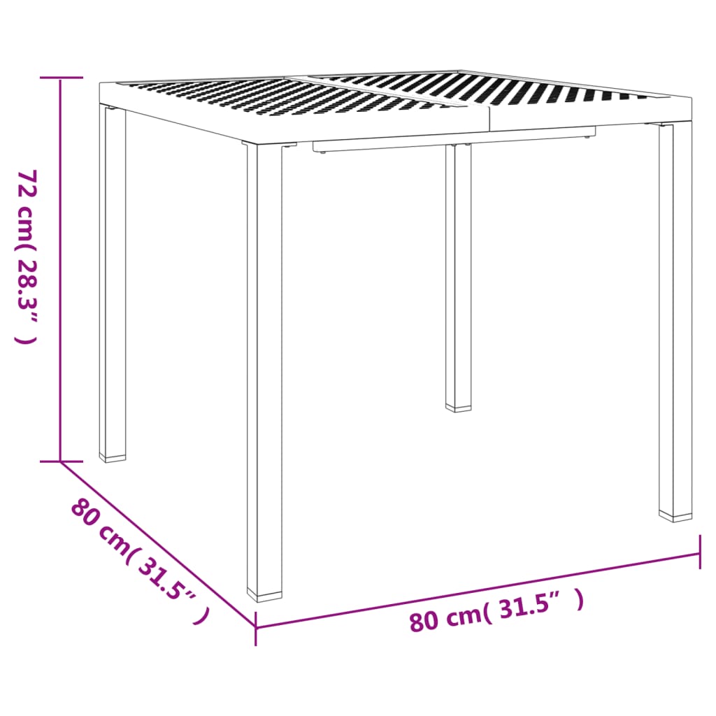vidaXL 3 Piece Garden Dining Set Anthracite Steel
