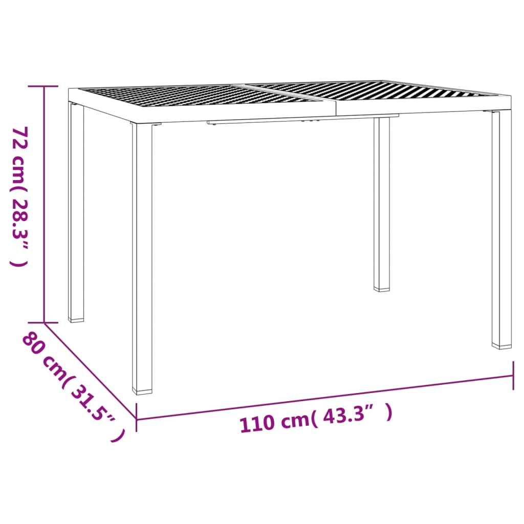vidaXL 3 Piece Garden Dining Set Anthracite Steel