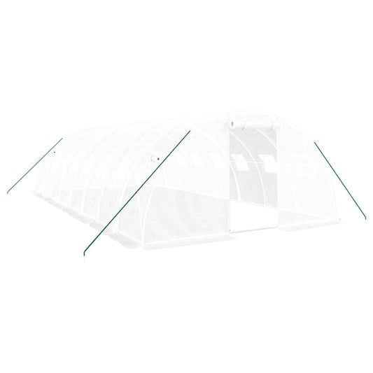 vidaXL Greenhouse with Steel Frame White 32 m² 8x4x2 m