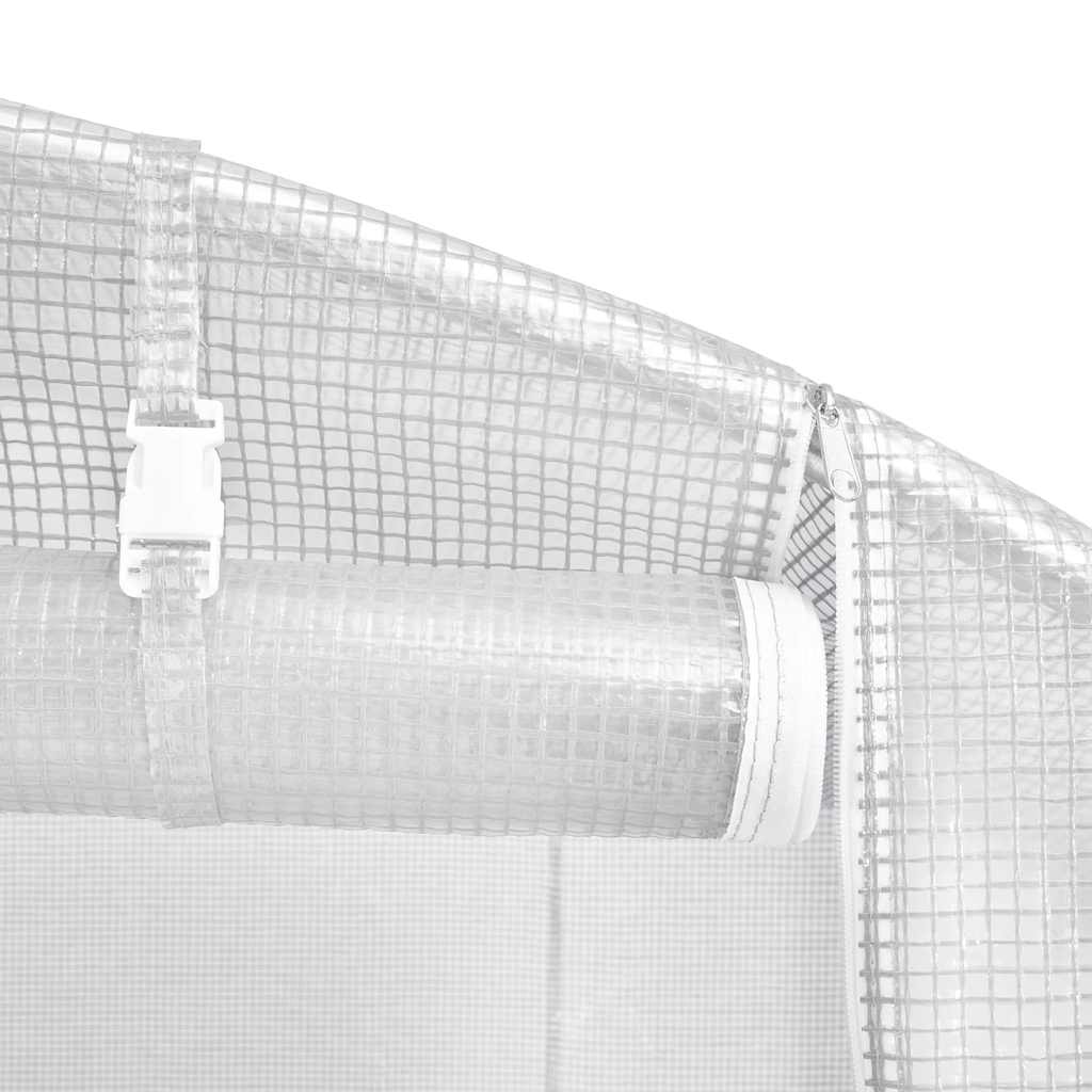 vidaXL Greenhouse with Steel Frame White 20 m² 5x4x2,3 m