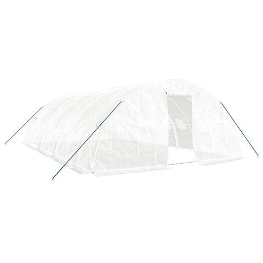 vidaXL Greenhouse with Steel Frame White 40 m² 8x5x2,3 m