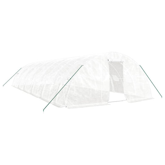vidaXL Greenhouse with Steel Frame White 60 m² 12x5x2,3 m
