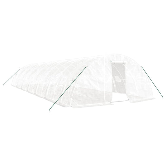 vidaXL Greenhouse with Steel Frame White 70 m² 14x5x2,3 m