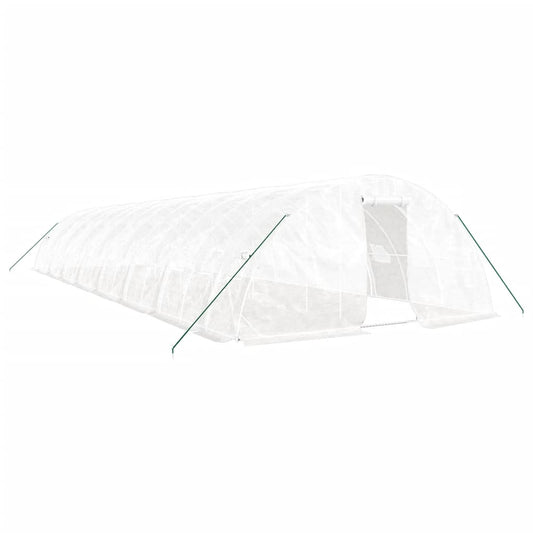 vidaXL Greenhouse with Steel Frame White 80 m² 16x5x2,3 m