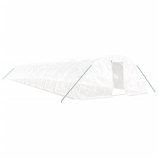 vidaXL Greenhouse with Steel Frame White 110 m² 22x5x2,3 m