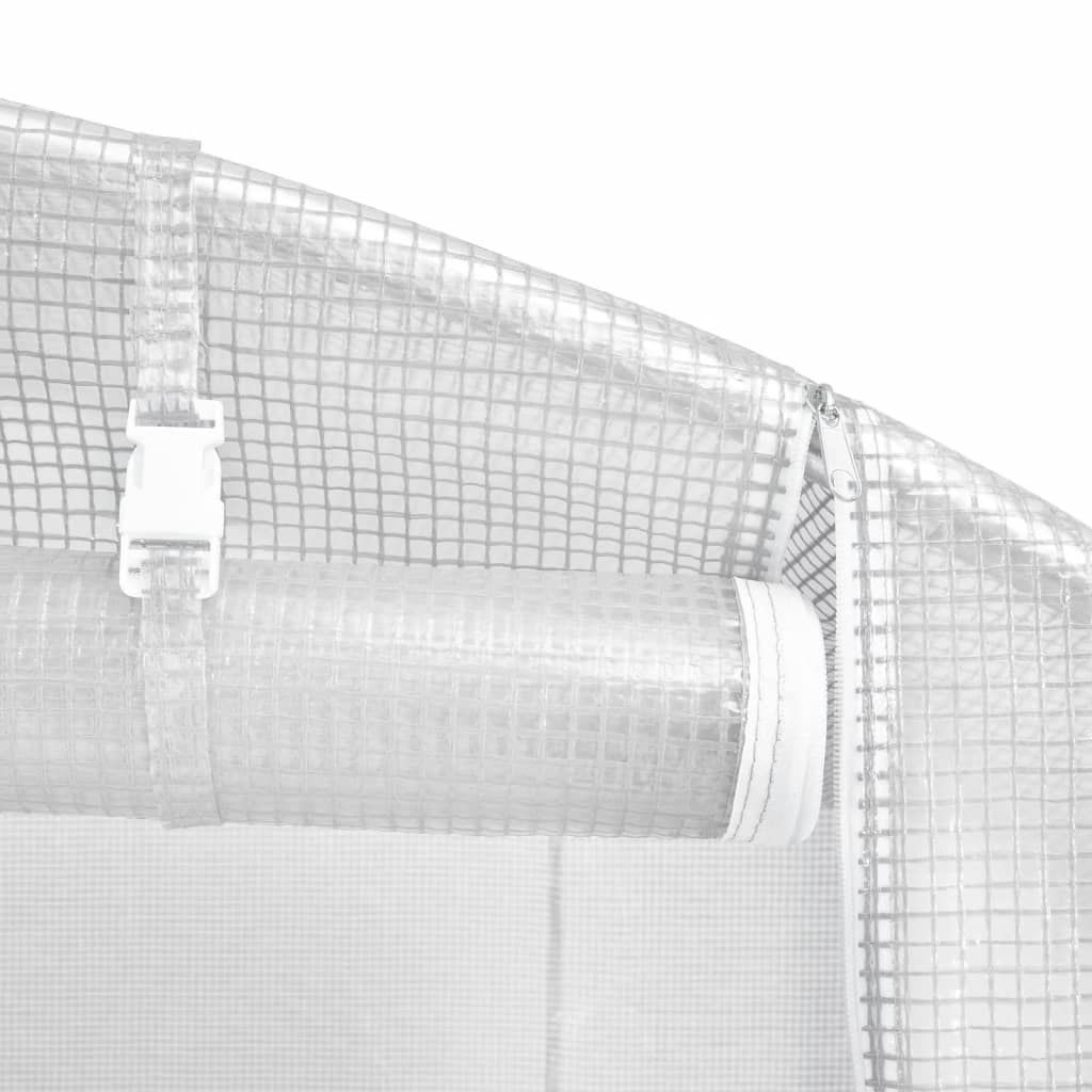 vidaXL Greenhouse with Steel Frame White 110 m² 22x5x2,3 m