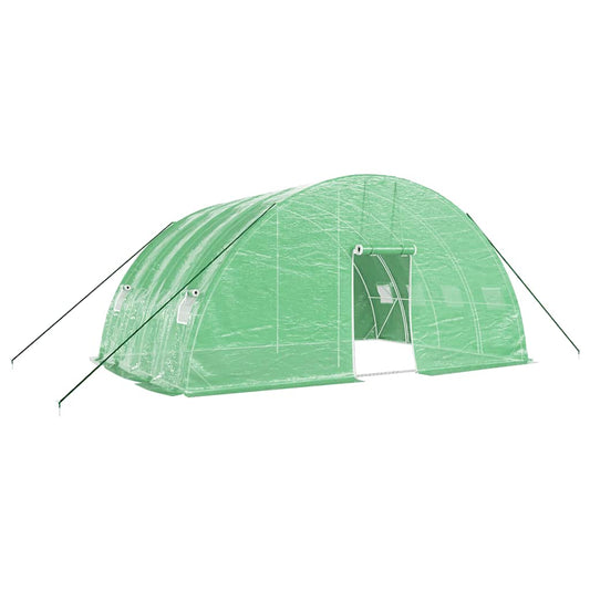 vidaXL Greenhouse with Steel Frame Green 24 m² 6x4x2,85 m