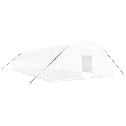 vidaXL Greenhouse with Steel Frame White 84 m² 14x6x2,85 m