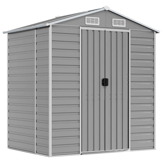 vidaXL Garden Shed | Light grey | Galvanised steel | 191x130x198 cm