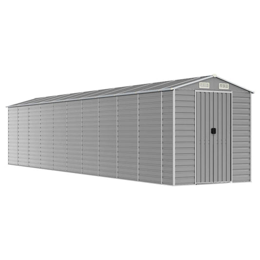 vidaXL Garden Shed Light Grey 191x895x198 cm Galvanised Steel