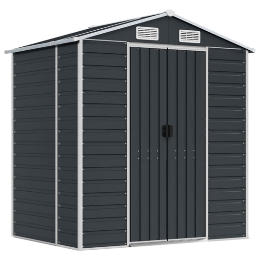 vidaXL Garden Shed | Anthracite | Galvanised Steel | 191x130x198 cm