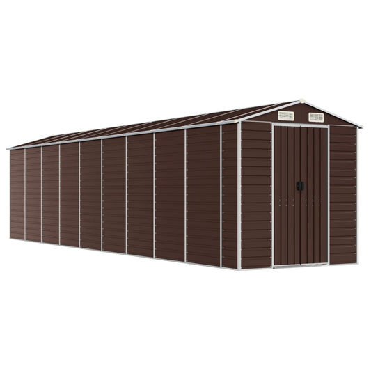 vidaXL Garden Shed Brown 191x810x198 cm Galvanised Steel