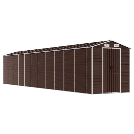vidaXL Garden Shed Brown 191x980x198 cm Galvanised Steel