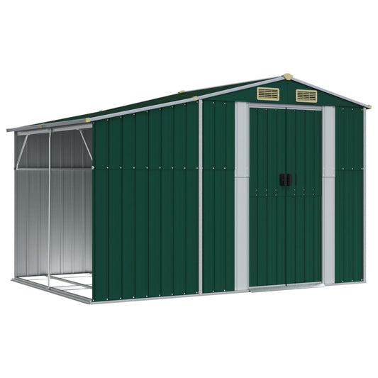 vidaXL Garden Shed Green 277x192,5x179 cm Galvanised Steel