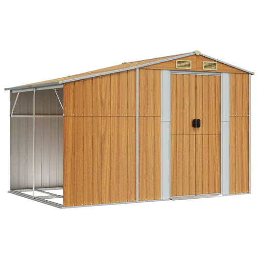 vidaXL Garden Shed Light Brown 277x192,5x179 cm Galvanised Steel