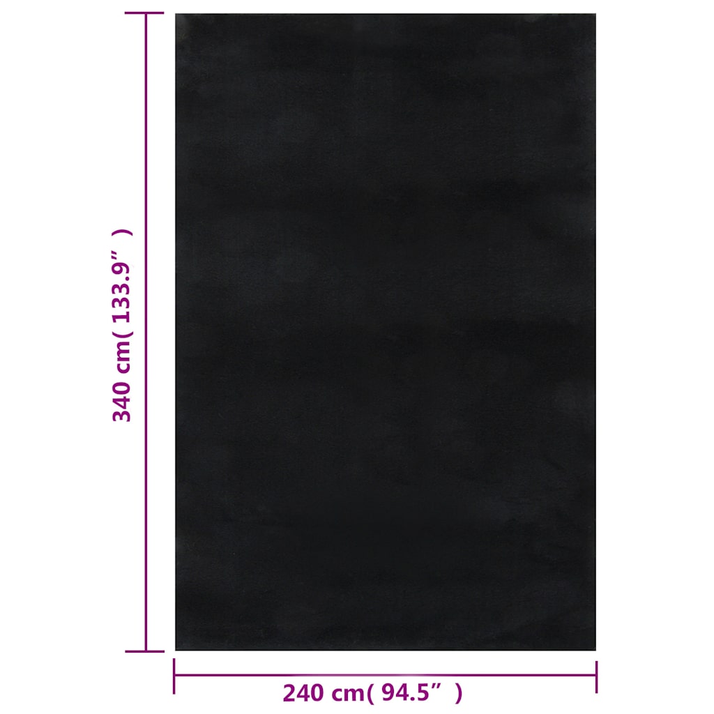 vidaXL Shaggy Rug Black 240x340 cm Polyester