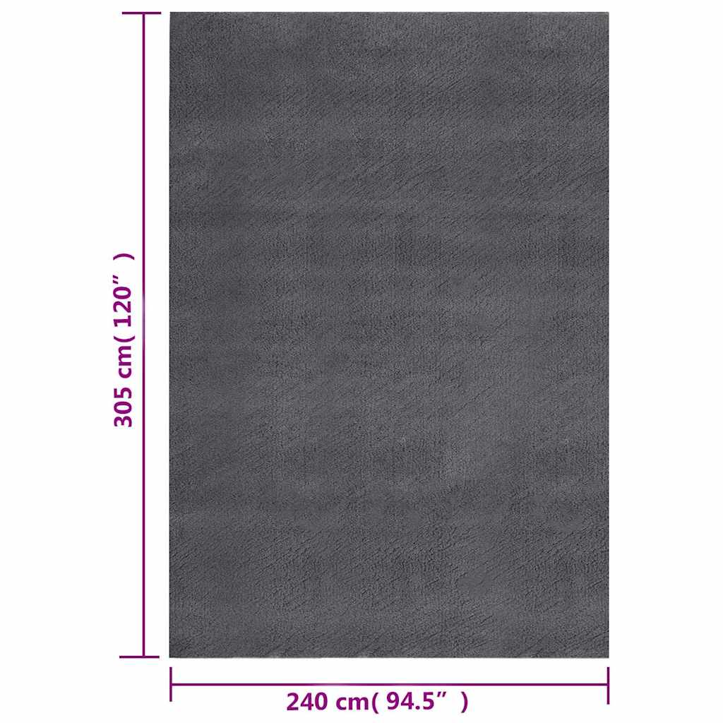 vidaXL Shaggy Rug Anthracite 240x305 cm Polyester