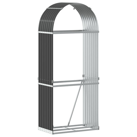 vidaXL Log Holder Anthracite 80x45x190 cm Galvanised Steel